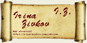 Irina Živkov vizit kartica